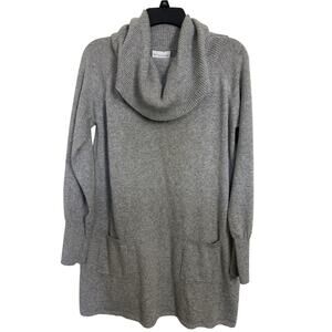 Soft Surroundings Angora Blend Gray Tunic Mini Sweater Dress Size Small Cozy